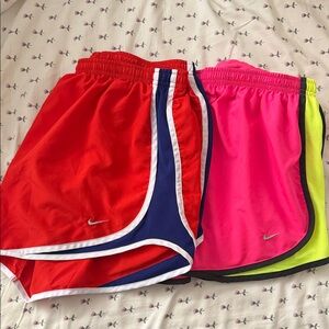 Nike Red and Pink Running Shorts Duo